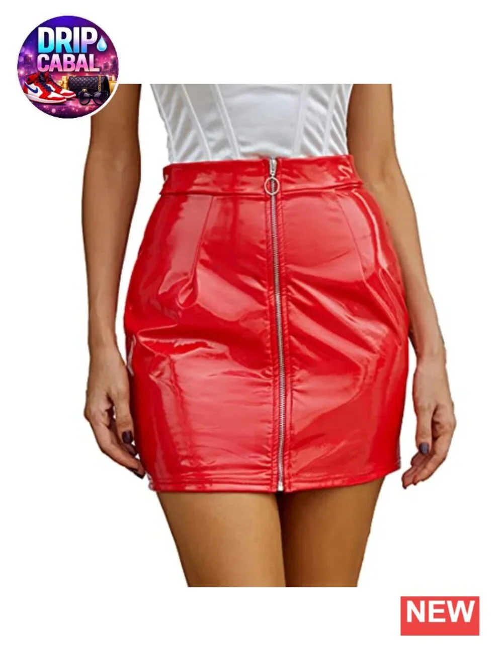 Women's Faux Leather High Waist Bodycon Mini Pencil Skirt | Party Club Night Out